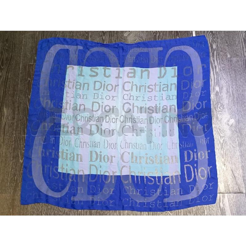 FOULARD CHRISTIAN DIOR BLU SETA | Mercatino dell'Usato Moncalieri bengasi 1