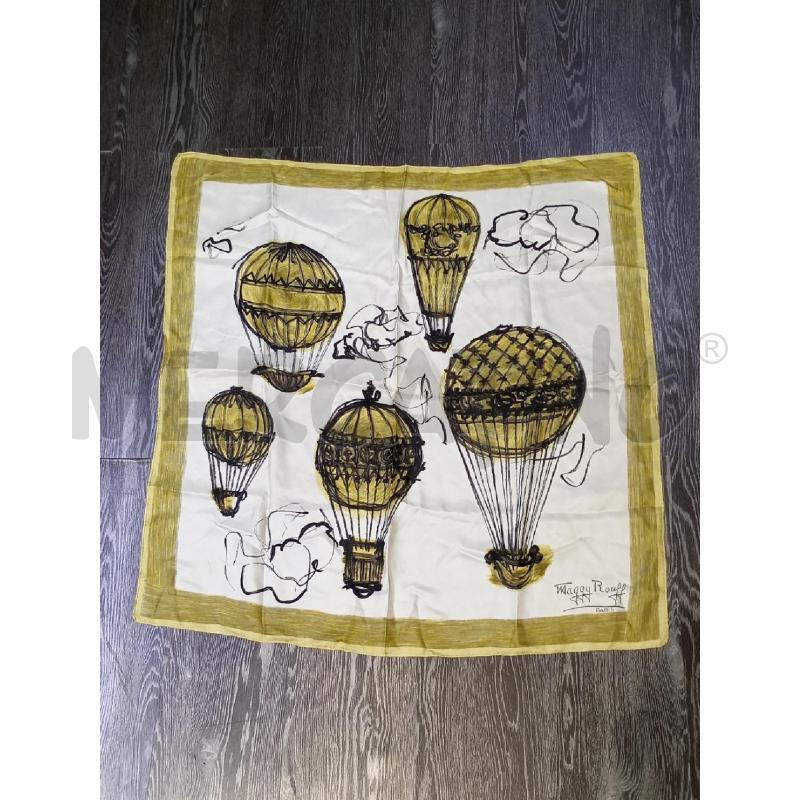 FOULARD MAGGY ROUFF BEIGE GIALLO NERO MONGOLFIERE | Mercatino dell'Usato Moncalieri bengasi 1