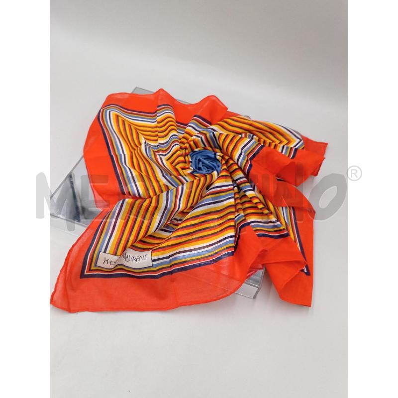 FOULARD YVES SAINT LAURENT ROSSO AZZURRO VINTAGE | Mercatino dell'Usato Moncalieri bengasi 3
