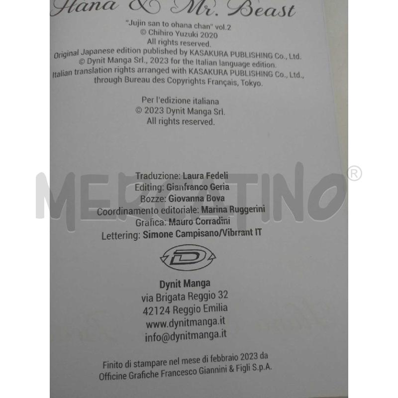 FUMETTO GIAPPONESE HANA & MR. BEAST COPPIA 2 VOL. | Mercatino dell'Usato Moncalieri bengasi 3