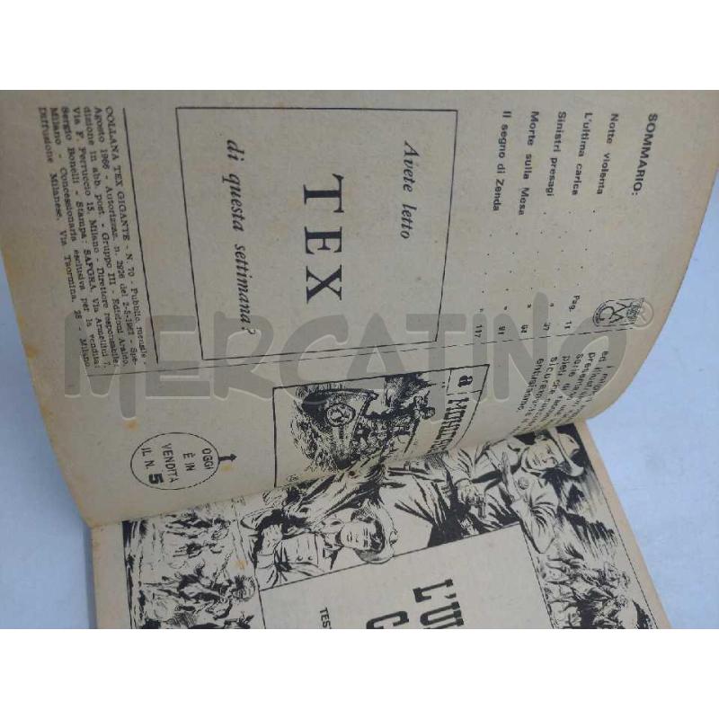 FUMETTO TEX N.70 L'ULTIMA CARICA LIRE 200 | Mercatino dell'Usato Moncalieri bengasi 4