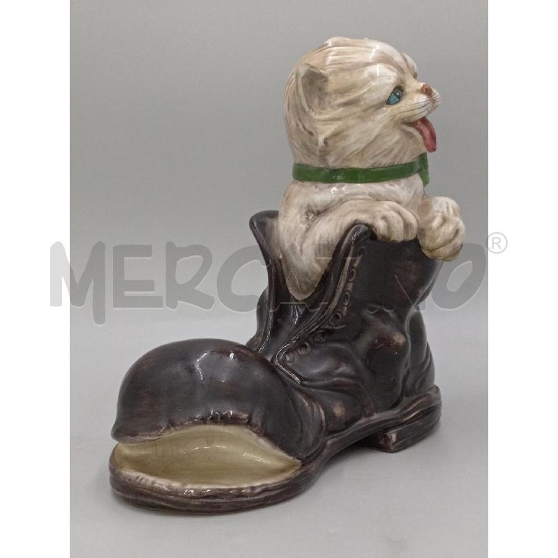 GATTO  CERAMICA IN STIVALE ITALY CM 26 | Mercatino dell'Usato Moncalieri bengasi 2