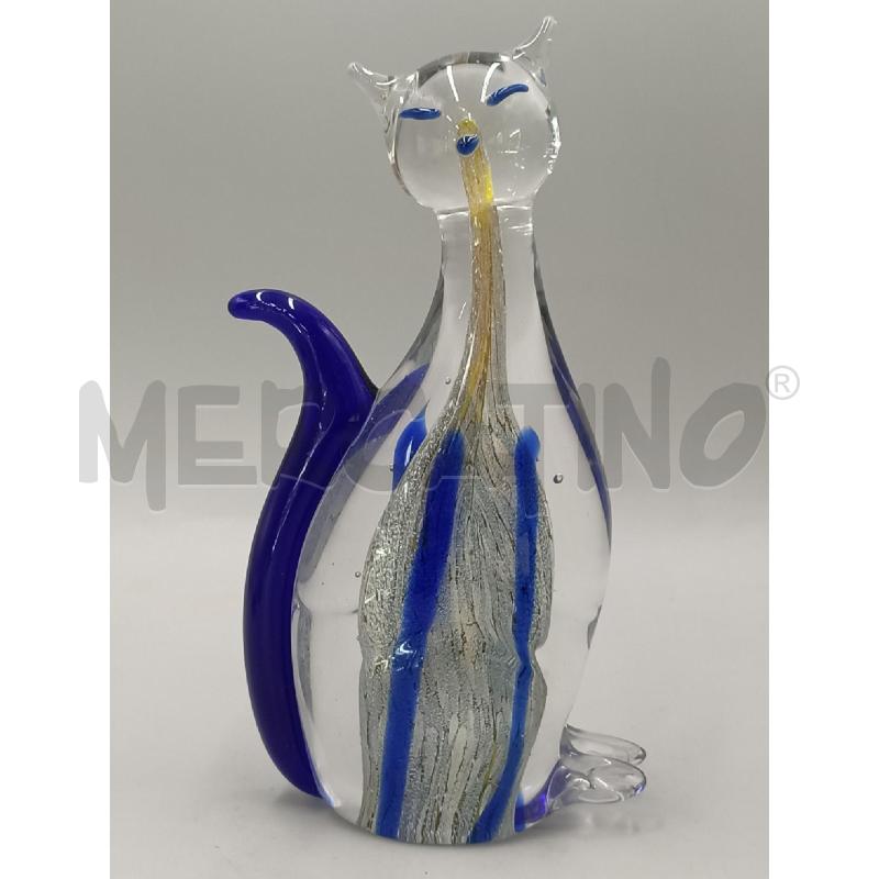 GATTO  VETRO SOMMERSO CM 23 | Mercatino dell'Usato Moncalieri bengasi 1