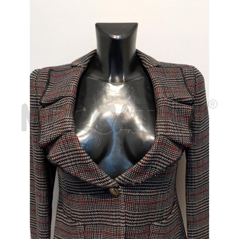GIACCA DONNA EMPORIO ARMANI NERA QUADRI BIANCO ROSSO | Mercatino dell'Usato Moncalieri bengasi 3