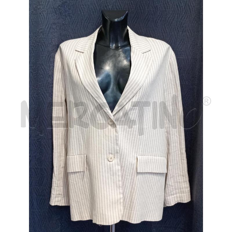 GIACCA DONNA HAVEONE RIGHE BEIGE BIANCA | Mercatino dell'Usato Moncalieri bengasi 1