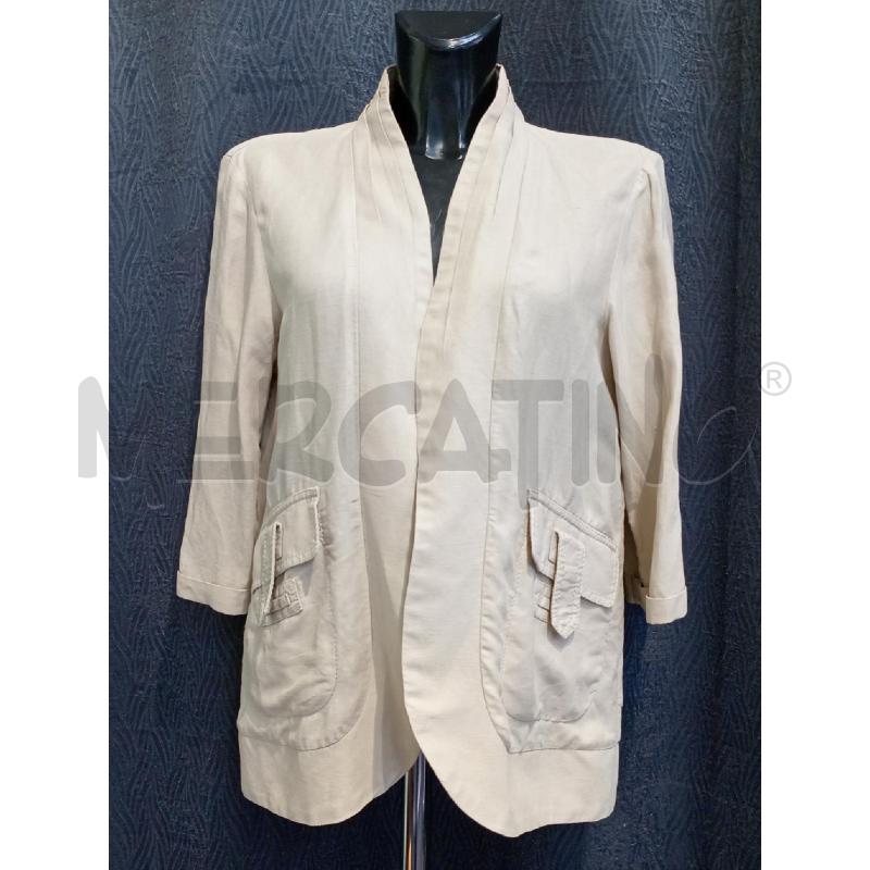 GIACCA DONNA MAX & CO BEIGE LINO CON TASCA DAVANTI | Mercatino dell'Usato Moncalieri bengasi 1