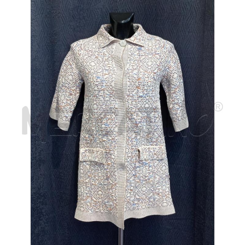 GIACCA DONNA STEFANEL BEIGE FANTASIA MARRONE BLU | Mercatino dell'Usato Moncalieri bengasi 1