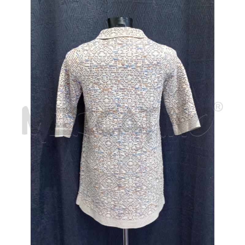GIACCA DONNA STEFANEL BEIGE FANTASIA MARRONE BLU | Mercatino dell'Usato Moncalieri bengasi 2