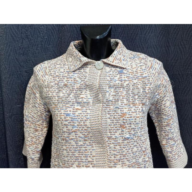 GIACCA DONNA STEFANEL BEIGE FANTASIA MARRONE BLU | Mercatino dell'Usato Moncalieri bengasi 4