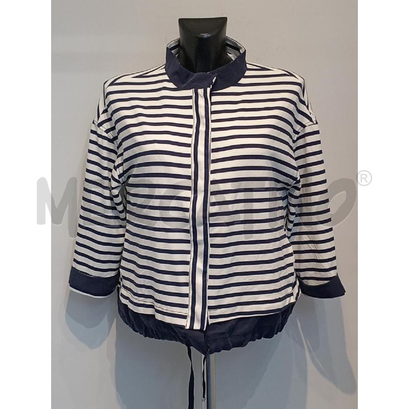 GIACCA DONNA ZARA BASIC BIANCA RIGHE BLU | Mercatino dell'Usato Moncalieri bengasi 1