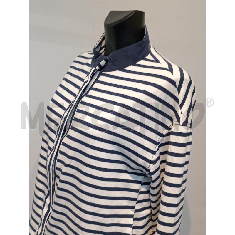 GIACCA DONNA ZARA BASIC BIANCA RIGHE BLU | Mercatino dell'Usato Moncalieri bengasi 3
