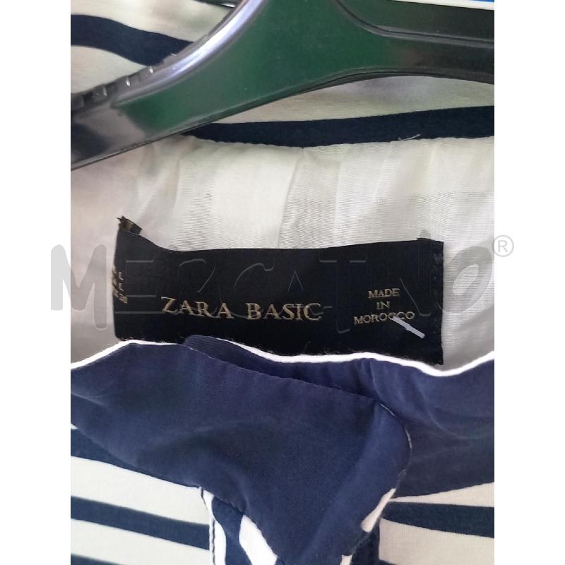 GIACCA DONNA ZARA BASIC BIANCA RIGHE BLU | Mercatino dell'Usato Moncalieri bengasi 5