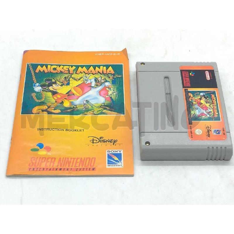 GIOCO MICKEY MANIA SUPER NINTENDO PAL SCATOLA E ISTRUZIONI | Mercatino dell'Usato Moncalieri bengasi 2