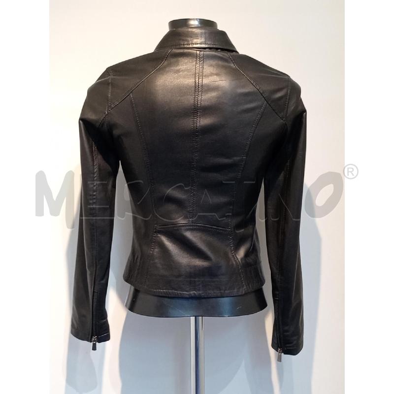 GIUBBOTTO DONNA D'ARIENZO PELLE NERO MODELLO CHIODO  | Mercatino dell'Usato Moncalieri bengasi 2