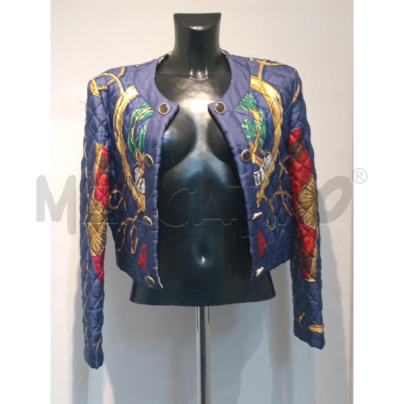 GIUBBOTTO DONNA MOSCHINO TRAPUNTATO BLU FANTASIA ANNI 90  | Mercatino dell'Usato Moncalieri bengasi 2