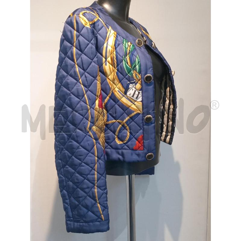 GIUBBOTTO DONNA MOSCHINO TRAPUNTATO BLU FANTASIA ANNI 90  | Mercatino dell'Usato Moncalieri bengasi 3