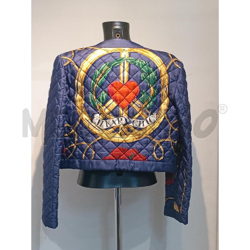 GIUBBOTTO DONNA MOSCHINO TRAPUNTATO BLU FANTASIA ANNI 90  | Mercatino dell'Usato Moncalieri bengasi 4