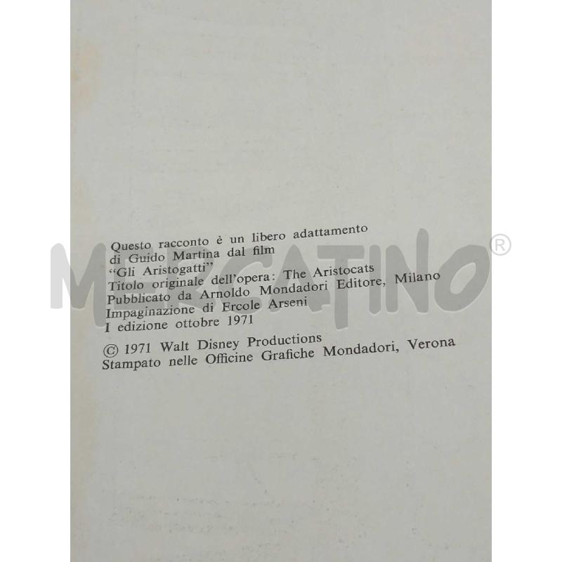 GLI ARISTOGATTI WALT DISNEY EDIZIONI MONDADORI PRIMA EDIZIONE 1971 | Mercatino dell'Usato Moncalieri bengasi 3