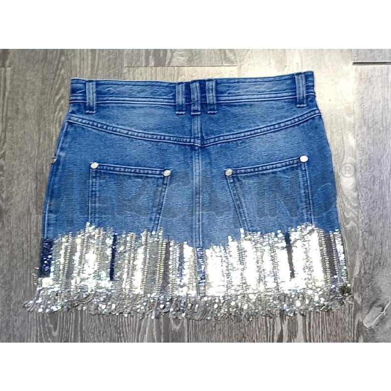GONNA BALMAIN JEANS CON ISERTO STRASS E PAILLETTES | Mercatino dell'Usato Moncalieri bengasi 2