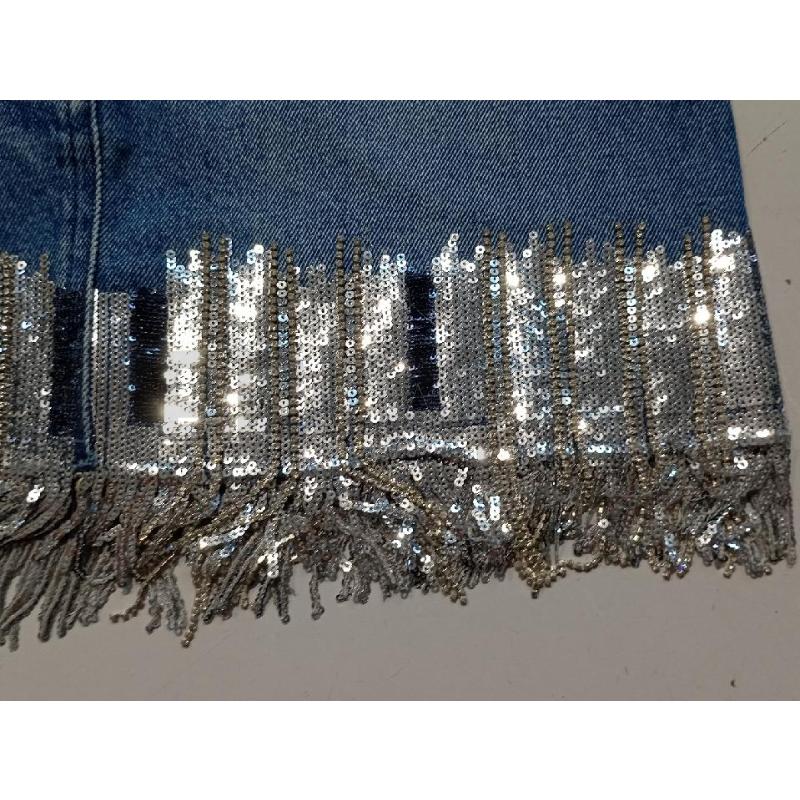 GONNA BALMAIN JEANS CON ISERTO STRASS E PAILLETTES | Mercatino dell'Usato Moncalieri bengasi 3