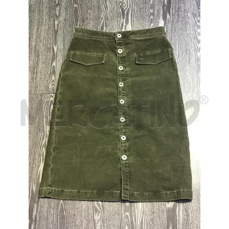 GONNA PEPE JEANS VERDE VELLUTO BOTTONI DAVANTI | Mercatino dell'Usato Moncalieri bengasi 1