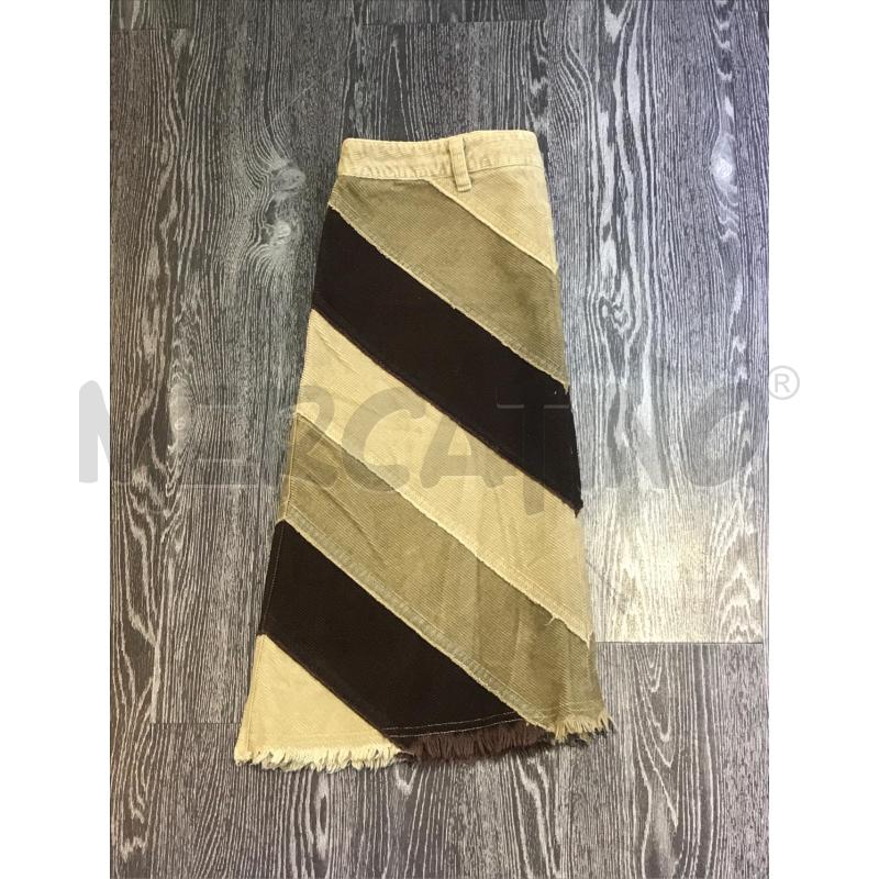 GONNA WOOLRCIH BEIGE MARRONE A RIGHE VELLUTO COSTE  | Mercatino dell'Usato Moncalieri bengasi 3