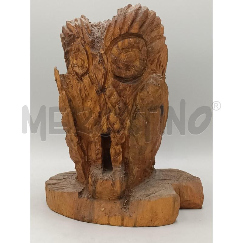 GUFO LEGNO SCOLPITO H. 32 | Mercatino dell'Usato Moncalieri bengasi 1