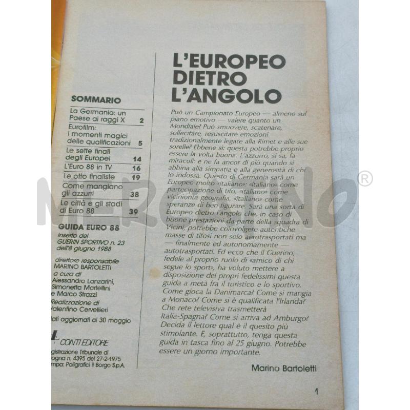 GUIDA UEFA EURO 88 GUERIN SPORTIVO BARILLA 1988 | Mercatino dell'Usato Moncalieri bengasi 3