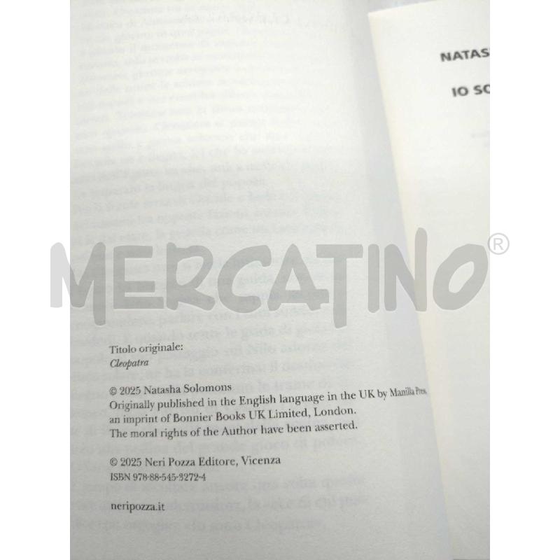 IO SONO CLEOPATRA NATASHA SOLOMONS NERI POZZA EDITORE 2025 | Mercatino dell'Usato Moncalieri bengasi 4