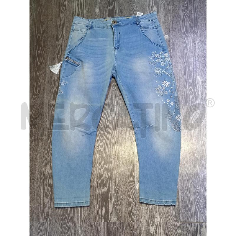 JEANS DONNA DESIGUAL CON FIORI ARGENTO | Mercatino dell'Usato Moncalieri bengasi 1