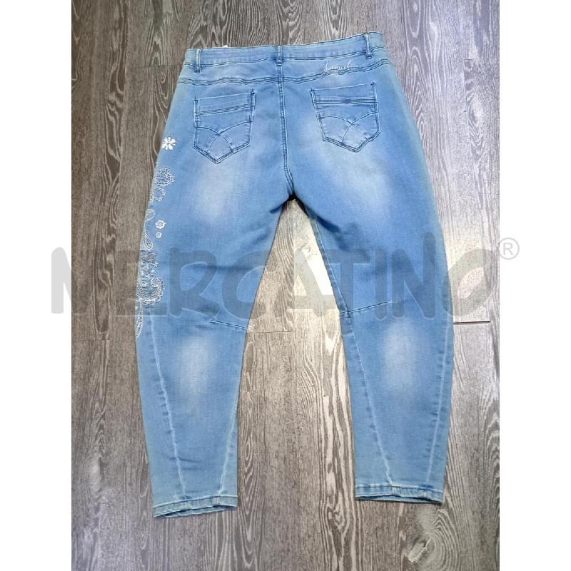 JEANS DONNA DESIGUAL CON FIORI ARGENTO | Mercatino dell'Usato Moncalieri bengasi 2