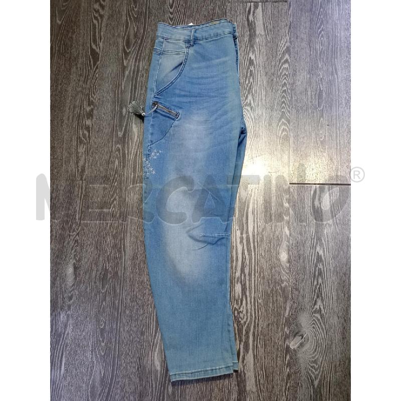 JEANS DONNA DESIGUAL CON FIORI ARGENTO | Mercatino dell'Usato Moncalieri bengasi 3
