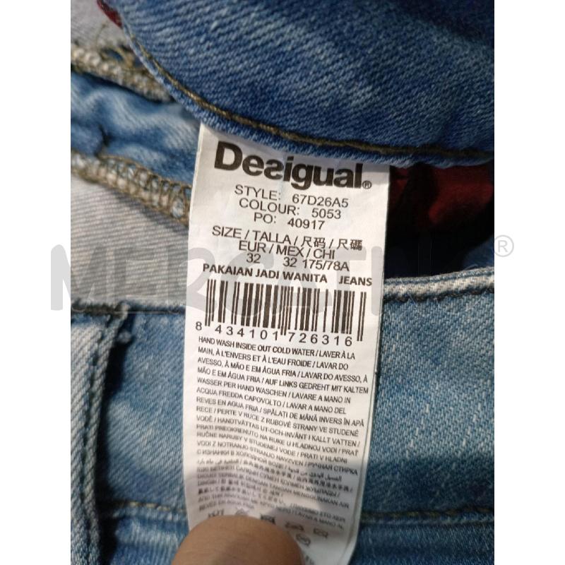 JEANS DONNA DESIGUAL CON FIORI ARGENTO | Mercatino dell'Usato Moncalieri bengasi 5
