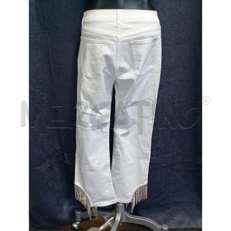 JEANS DONNA FORTE DEI MARMI COUTURE BIANCHI CON FRANGIA STRASS FONDO GAMBA | Mercatino dell'Usato Moncalieri bengasi 2