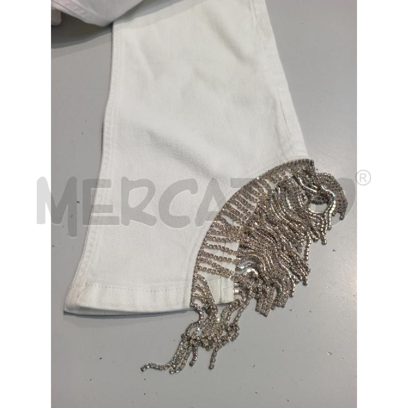 JEANS DONNA FORTE DEI MARMI COUTURE BIANCHI CON FRANGIA STRASS FONDO GAMBA | Mercatino dell'Usato Moncalieri bengasi 4