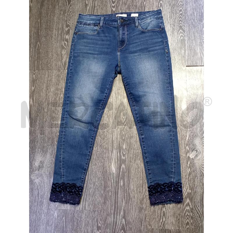 JEANS DONNA FRACOMINA BLU CON BORDO FONDO LAVORATO | Mercatino dell'Usato Moncalieri bengasi 1