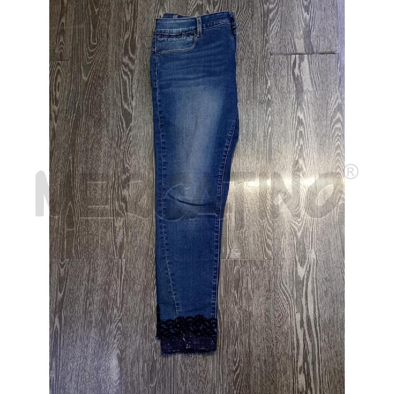 JEANS DONNA FRACOMINA BLU CON BORDO FONDO LAVORATO | Mercatino dell'Usato Moncalieri bengasi 3
