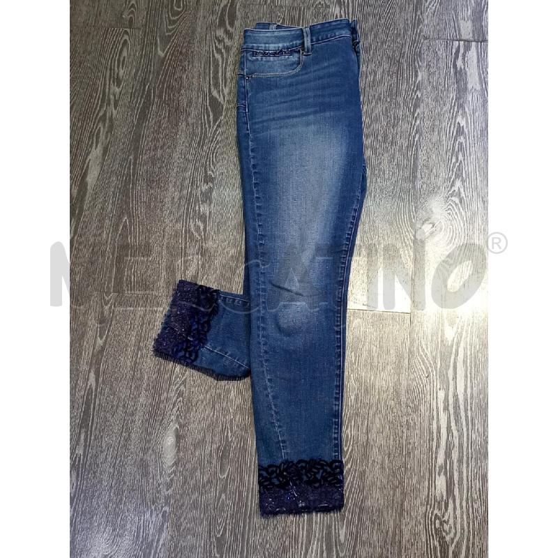 JEANS DONNA FRACOMINA BLU CON BORDO FONDO LAVORATO | Mercatino dell'Usato Moncalieri bengasi 4