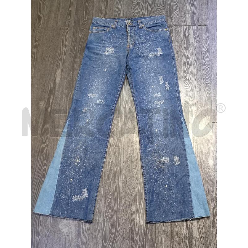 JEANS D&G BLU PUNTINATO A ZAMPA | Mercatino dell'Usato Moncalieri bengasi 1