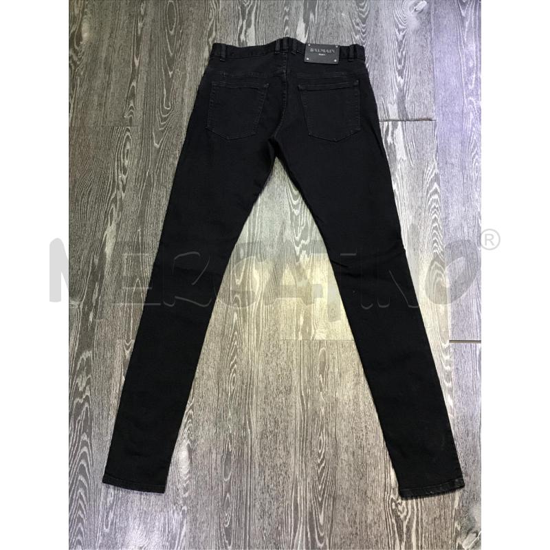 JEANS UOMO BALMAIN NERO SKINNY STRAPPI GINOCCHIA | Mercatino dell'Usato Moncalieri bengasi 2