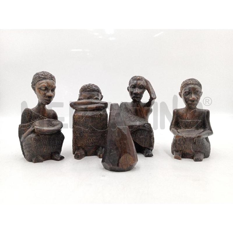 KIT STATUETTE AFRICANE ACCOVACCIATI | Mercatino dell'Usato Moncalieri bengasi 1