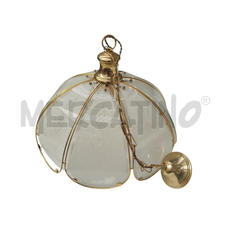 LAMPADARIO ANNI 80 1 LUX OTTONATO | Mercatino dell'Usato Moncalieri bengasi 2