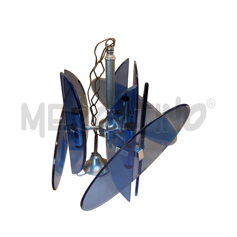 LAMPADARIO BAGNO IN VETRO BLU MID CENTURY  | Mercatino dell'Usato Moncalieri bengasi 1