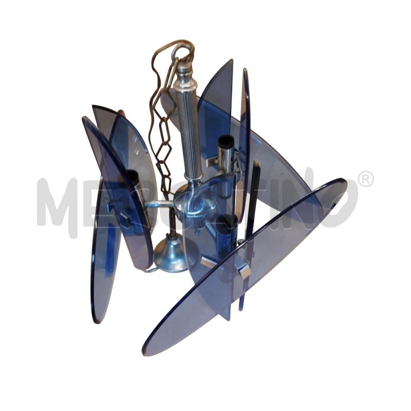 LAMPADARIO BAGNO IN VETRO BLU MID CENTURY  | Mercatino dell'Usato Moncalieri bengasi 2