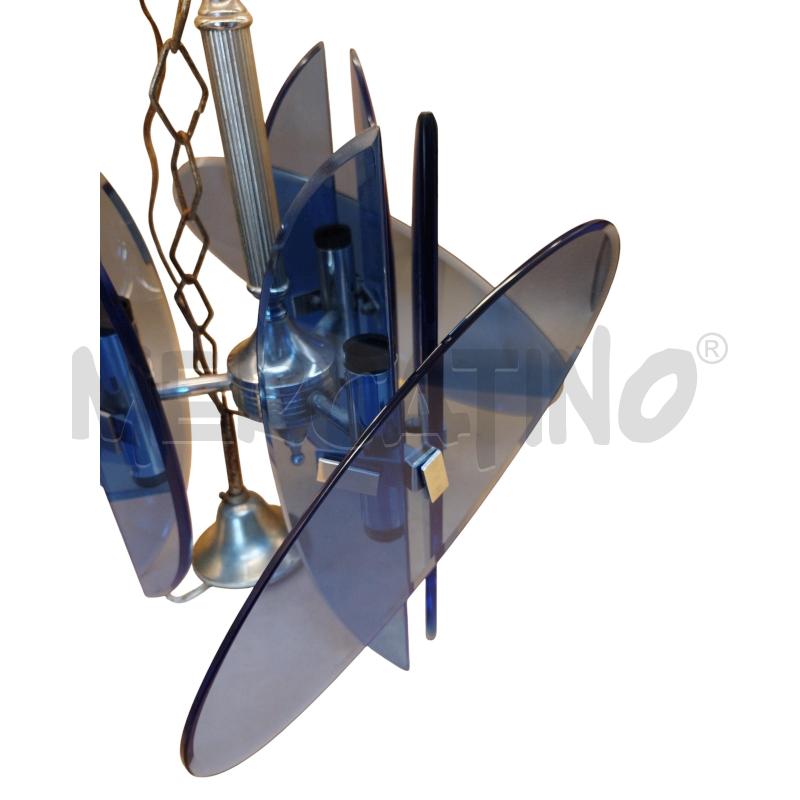 LAMPADARIO BAGNO IN VETRO BLU MID CENTURY  | Mercatino dell'Usato Moncalieri bengasi 3