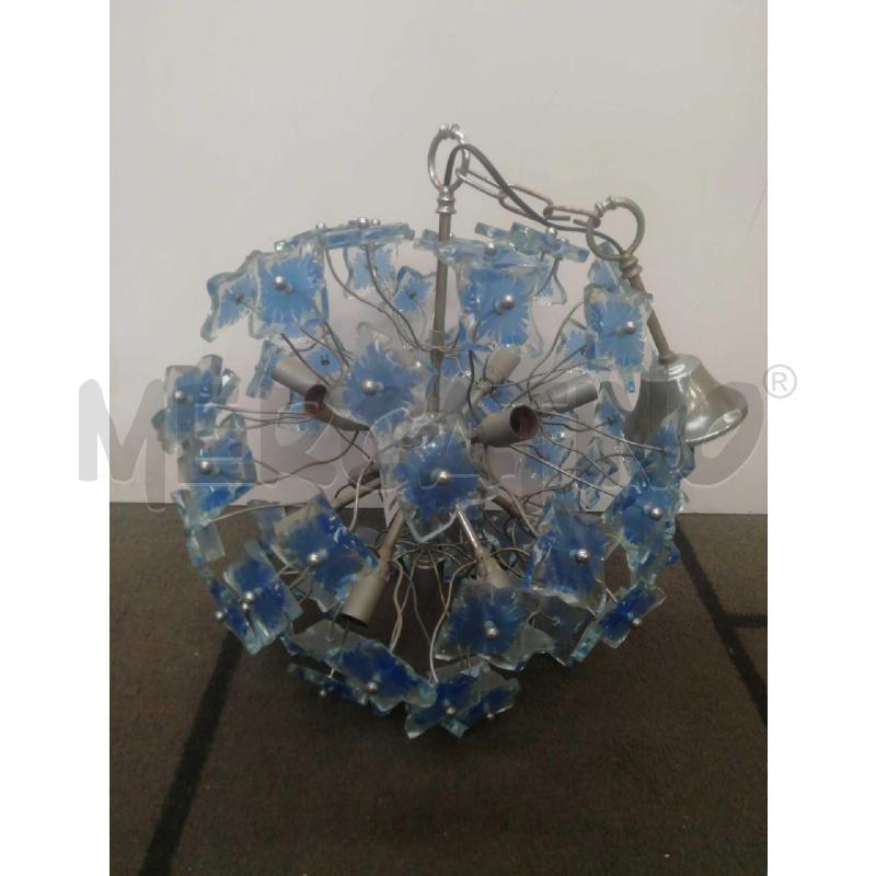 LAMPADARIO BOCCIA SPUTNIK STILE FONTANA ARTE STELI FIORI AZZURRI | Mercatino dell'Usato Moncalieri bengasi 1