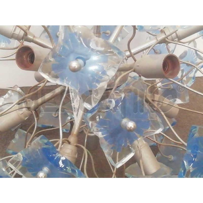 LAMPADARIO BOCCIA SPUTNIK STILE FONTANA ARTE STELI FIORI AZZURRI | Mercatino dell'Usato Moncalieri bengasi 2