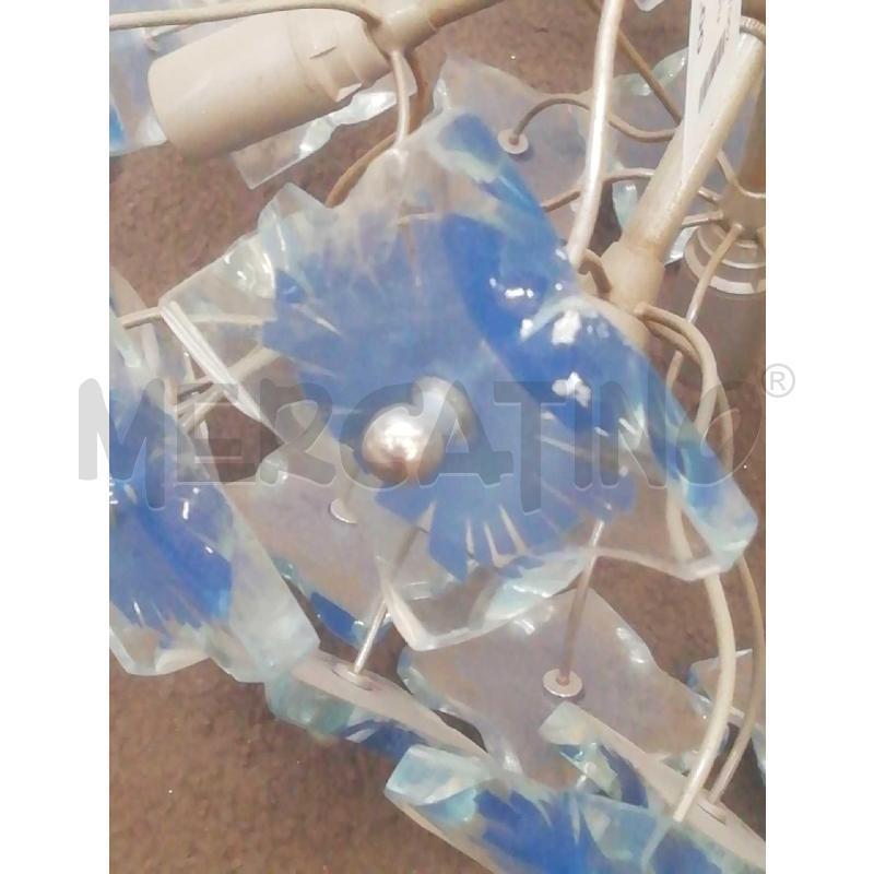 LAMPADARIO BOCCIA SPUTNIK STILE FONTANA ARTE STELI FIORI AZZURRI | Mercatino dell'Usato Moncalieri bengasi 3