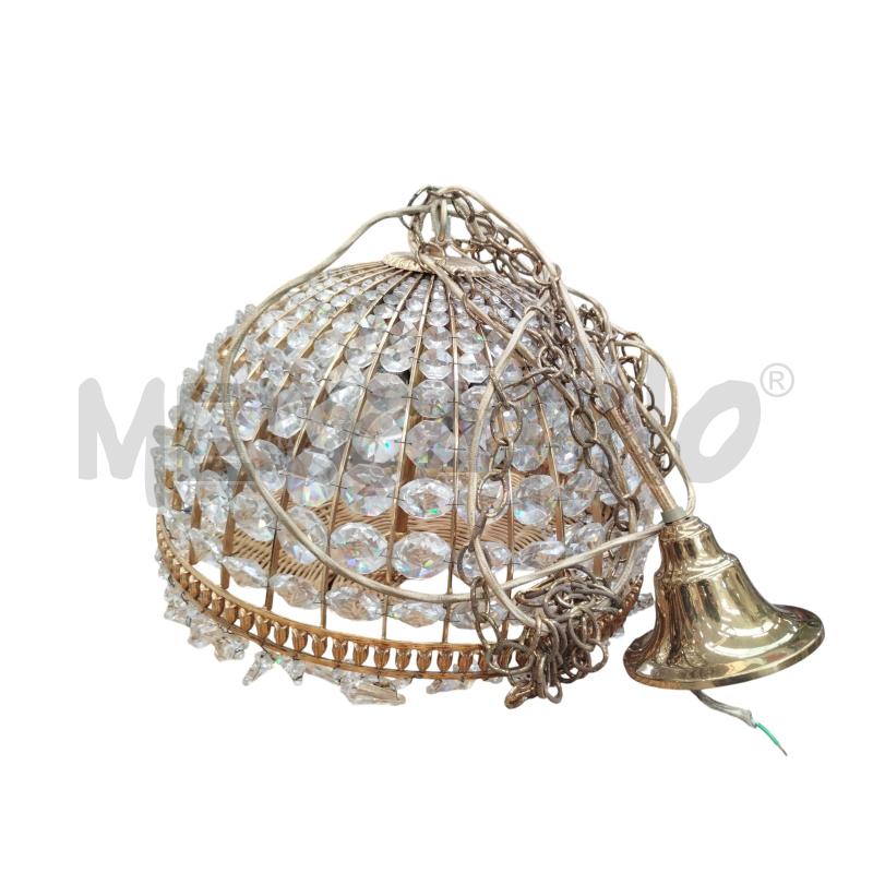 LAMPADARIO CAMPANA OTTONE CRISTALLI | Mercatino dell'Usato Moncalieri bengasi 2