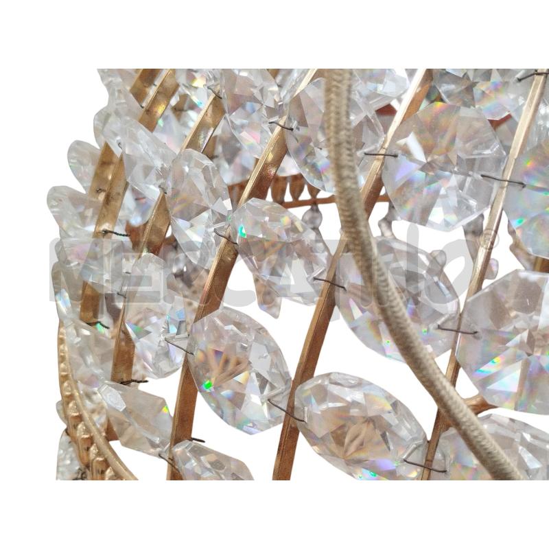 LAMPADARIO CAMPANA OTTONE CRISTALLI | Mercatino dell'Usato Moncalieri bengasi 3
